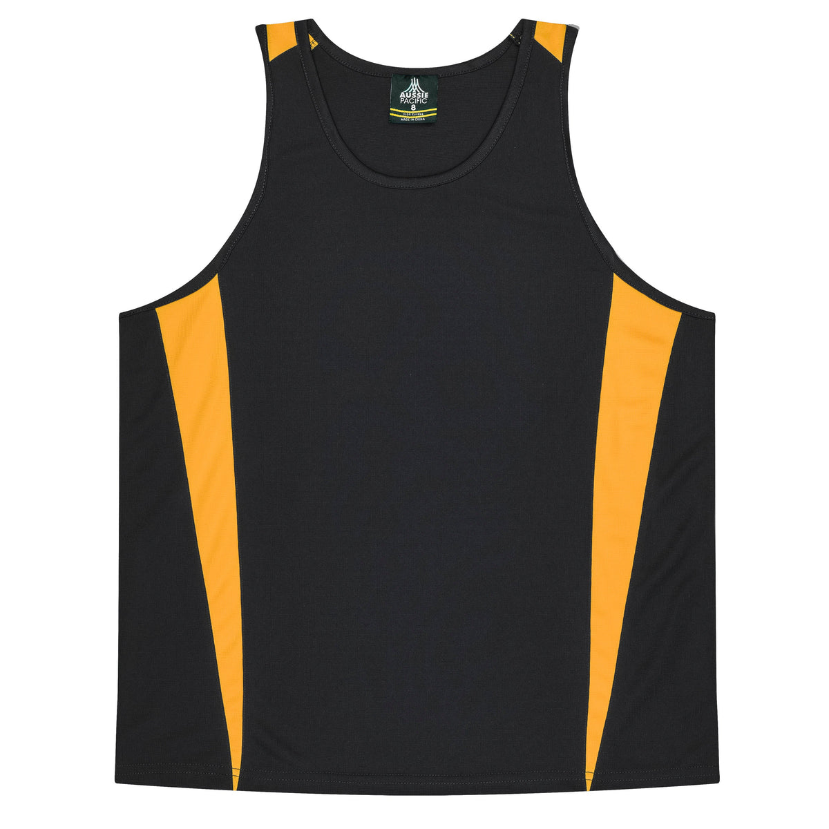 Aussie Pacific 3104 Kids' Eureka Singlet — BLACK/GOLD
