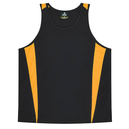 Aussie Pacific 3104 Kids' Eureka Singlet — BLACK/GOLD
