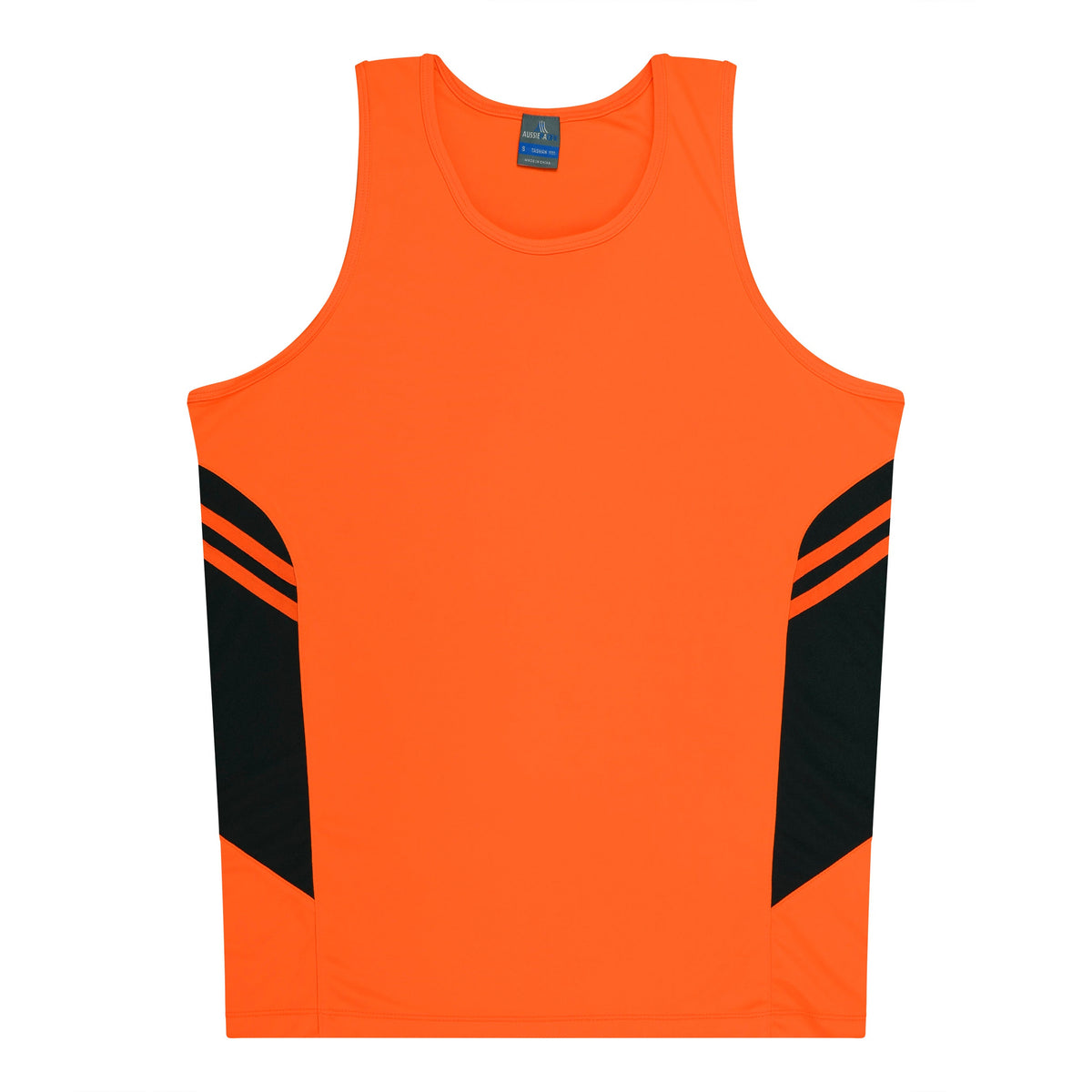 Aussie Pacific 3111 Kids' Tasman Singlet — NEON ORANGE/SLATE