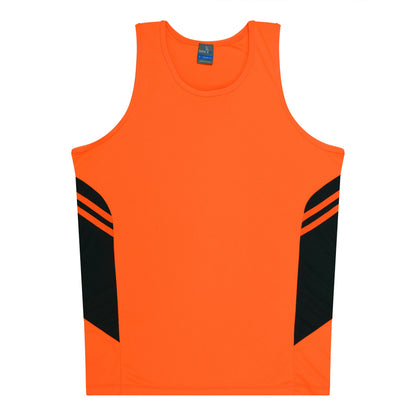 Aussie Pacific 3111 Kids' Tasman Singlet — NEON ORANGE/SLATE