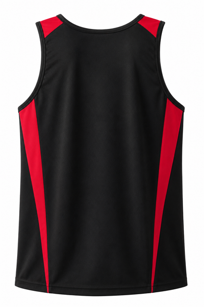 Aussie Pacific 1104 Men's Eureka Singlet — BLACK/RED — additional view 2