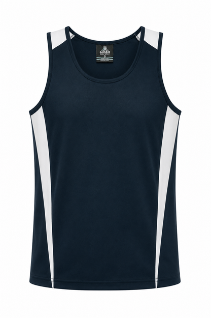 Aussie Pacific 1104 Men's Eureka Singlet — NAVY/WHITE