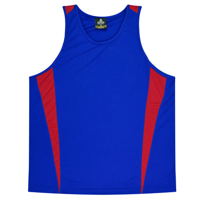Aussie Pacific 3104 Kids' Eureka Singlet — ROYAL/RED