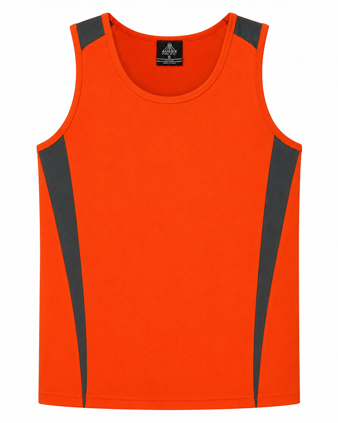 Aussie Pacific 1104 Men's Eureka Singlet — ORANGE/CHARCOAL