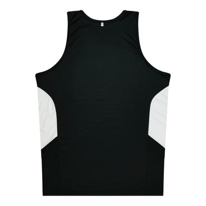 Aussie Pacific 3111 Kids' Tasman Singlet — BLACK/WHITE — additional view 2