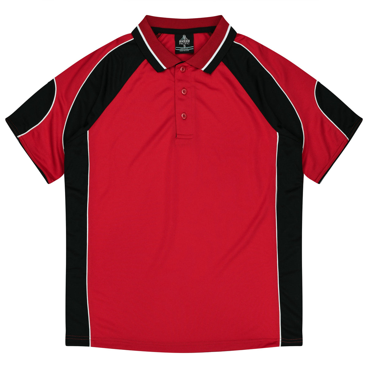 Aussie Pacific 3300 Kids' Murray Polo — RED/BLACK