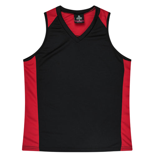 Aussie Pacific Women's Premier Singlet — BLACK/RED