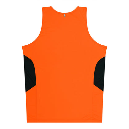 Aussie Pacific 3111 Kids' Tasman Singlet — NEON ORANGE/SLATE — additional view 2