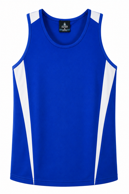 Aussie Pacific 1104 Men's Eureka Singlet — ROYAL/WHITE