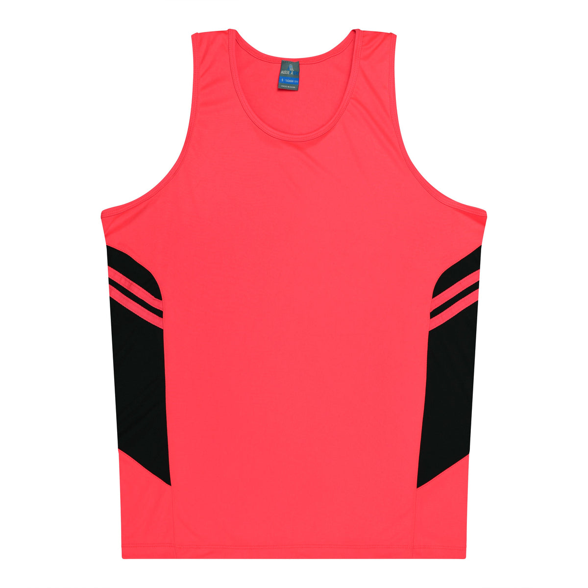 Aussie Pacific 3111 Kids' Tasman Singlet — NEON PINK/BLACK