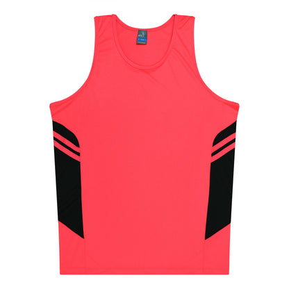 Aussie Pacific 3111 Kids' Tasman Singlet — NEON PINK/BLACK