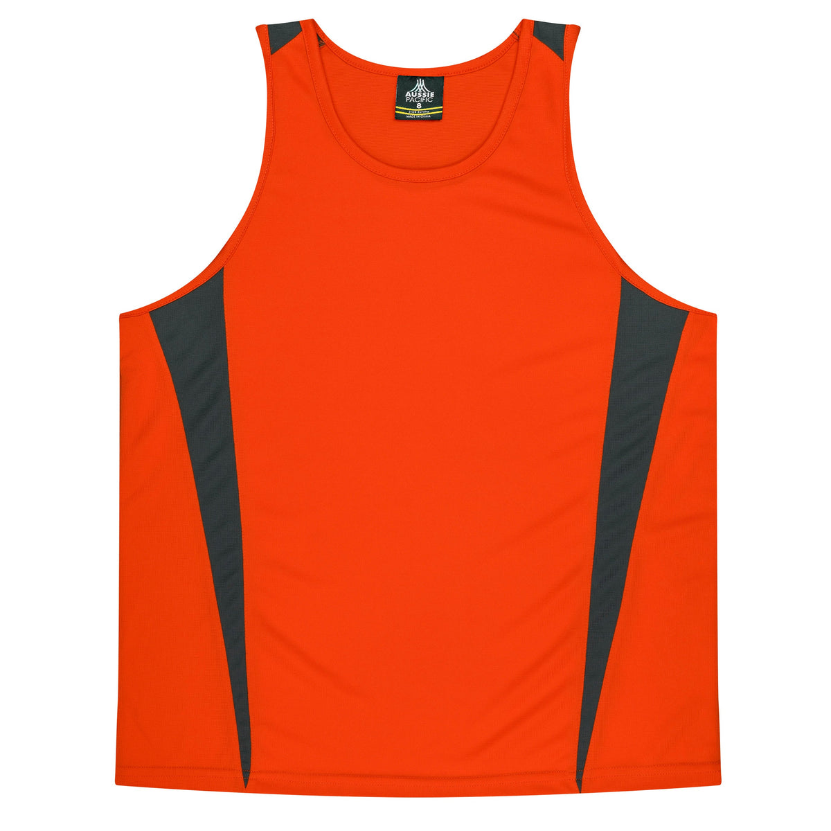 Aussie Pacific 3104 Kids' Eureka Singlet — ORANGE/CHARCOAL
