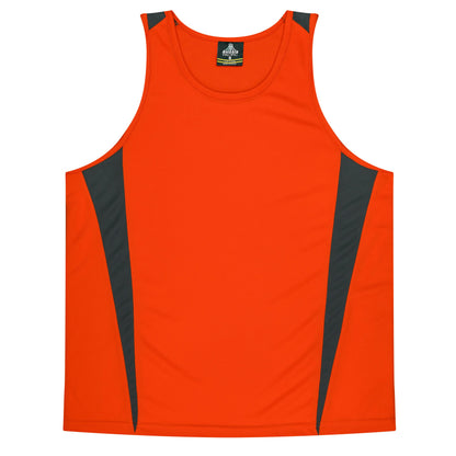 Aussie Pacific 3104 Kids' Eureka Singlet — ORANGE/CHARCOAL