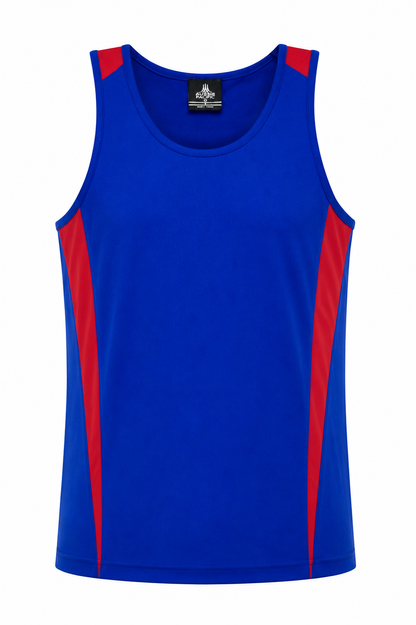 Aussie Pacific 1104 Men's Eureka Singlet — ROYAL/RED