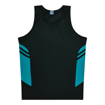 Aussie Pacific 3111 Kids' Tasman Singlet — BLACK/TEAL
