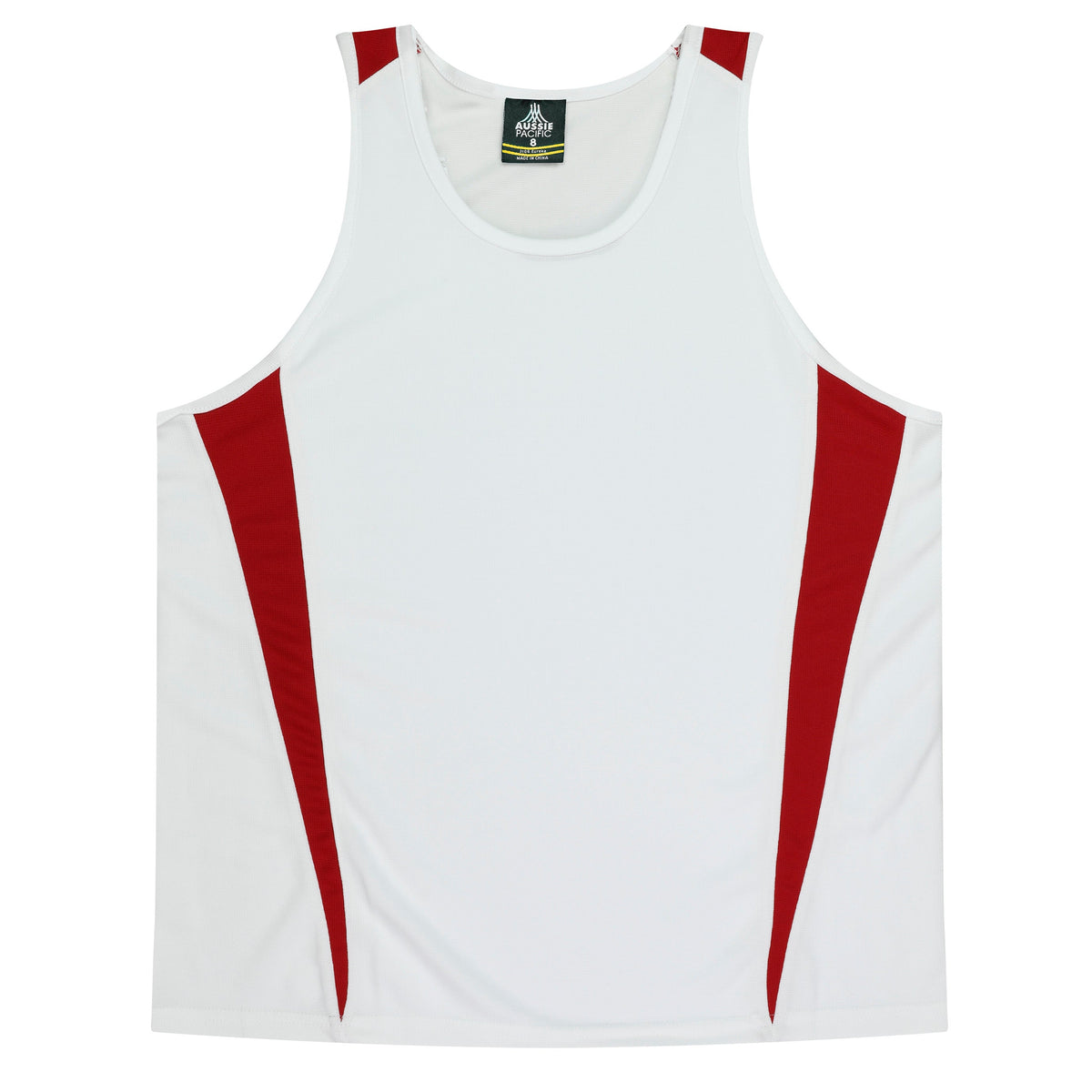 Aussie Pacific 3104 Kids' Eureka Singlet — WHITE/RED