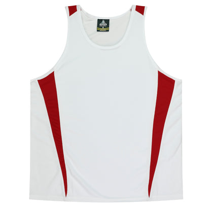 Aussie Pacific 3104 Kids' Eureka Singlet — WHITE/RED