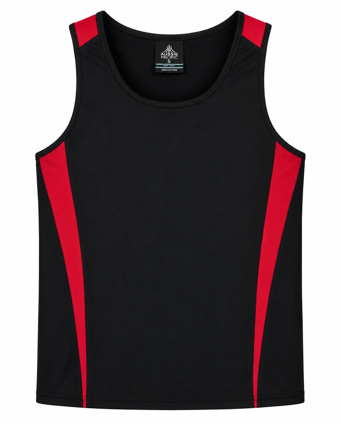 Aussie Pacific 1104 Men's Eureka Singlet — BLACK/RED