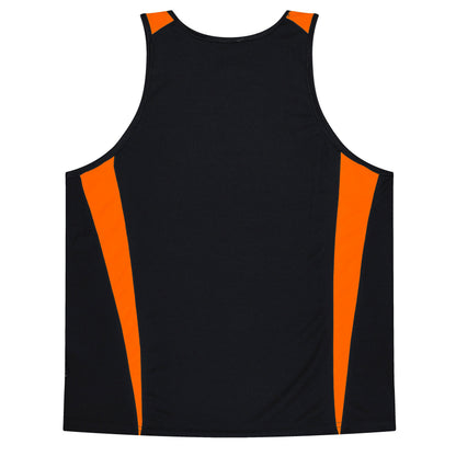 Aussie Pacific 3104 Kids' Eureka Singlet — BLACK/ORANGE — additional view 2