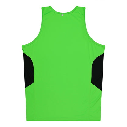 Aussie Pacific 3111 Kids' Tasman Singlet — NEON GREEN/BLACK — additional view 2
