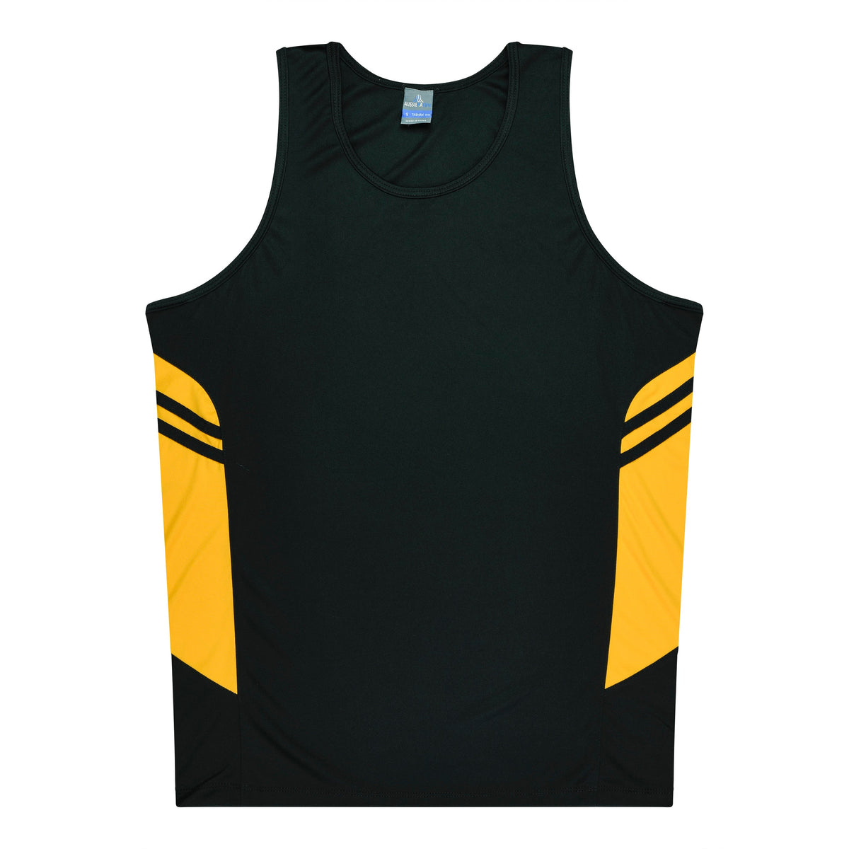 Aussie Pacific 3111 Kids' Tasman Singlet — BLACK/GOLD