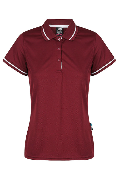 Aussie Pacific Women's Cottesloe Polo — MAROON/WHITE