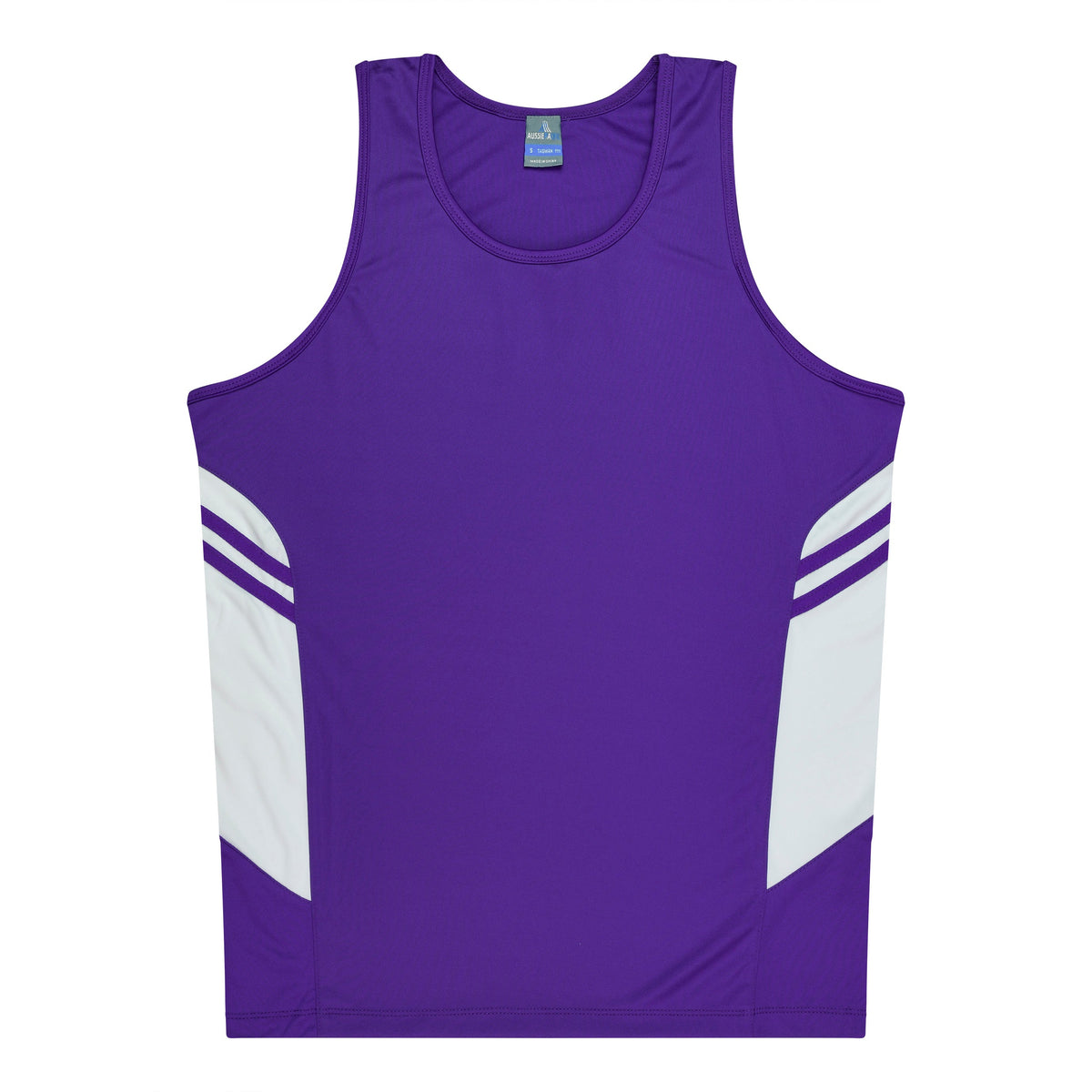 Aussie Pacific 3111 Kids' Tasman Singlet — PURPLE/WHITE