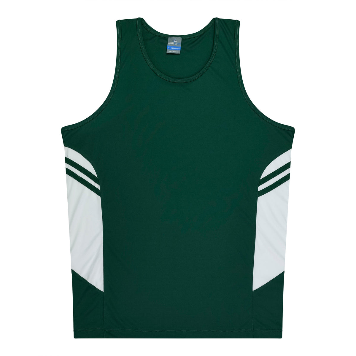 Aussie Pacific 3111 Kids' Tasman Singlet — BOTTLE/WHITE