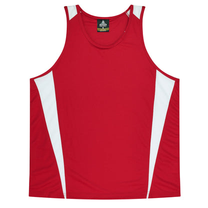Aussie Pacific 3104 Kids' Eureka Singlet — RED/WHITE
