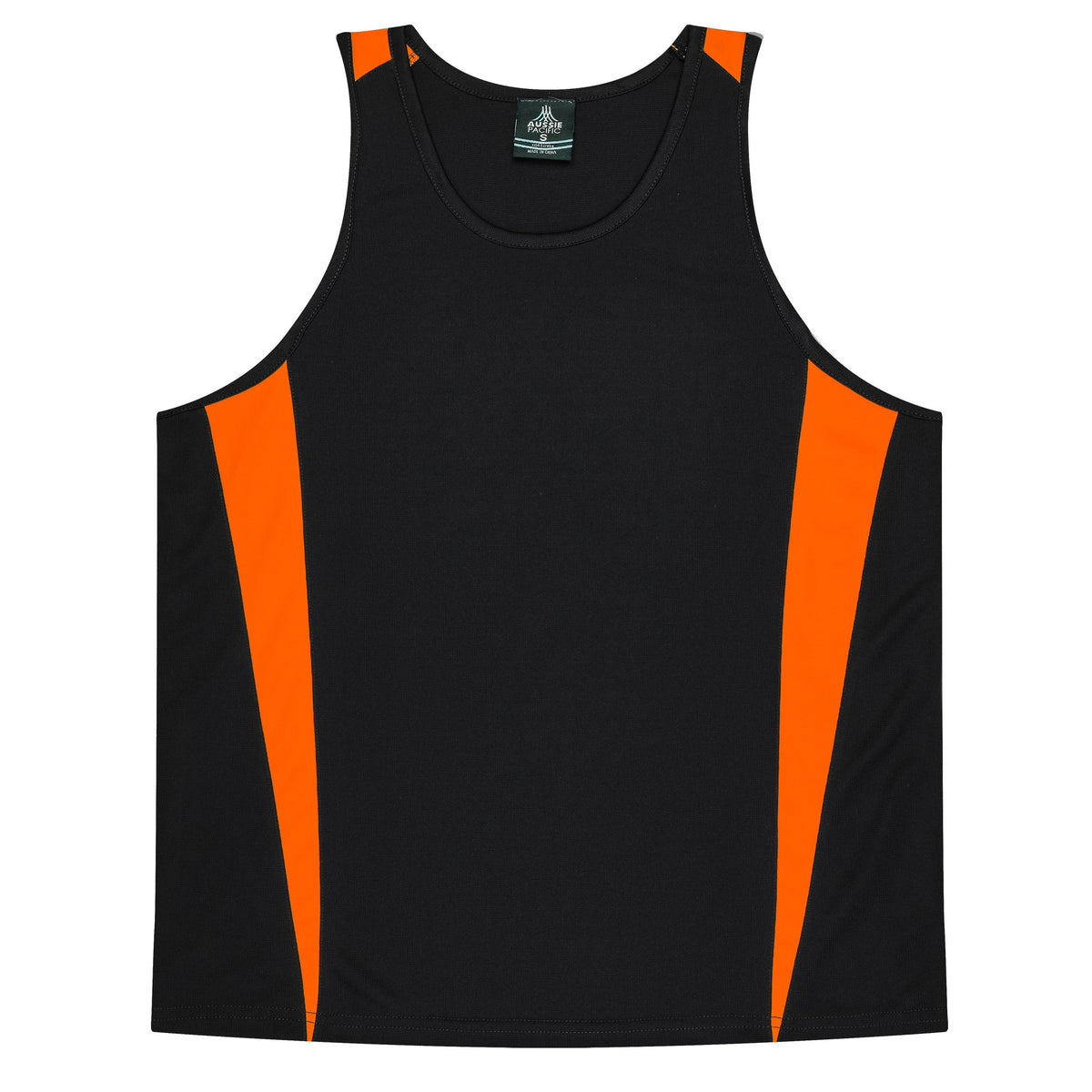 Aussie Pacific 3104 Kids' Eureka Singlet — BLACK/ORANGE