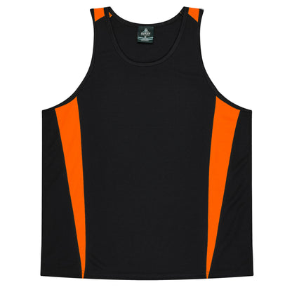 Aussie Pacific 3104 Kids' Eureka Singlet — BLACK/ORANGE