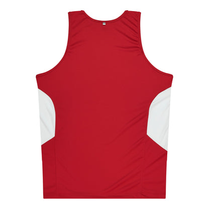 Aussie Pacific 3111 Kids' Tasman Singlet — RED/WHITE — additional view 2