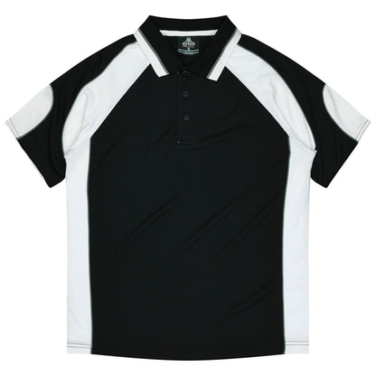 Aussie Pacific 3300 Kids' Murray Polo — BLACK/WHITE