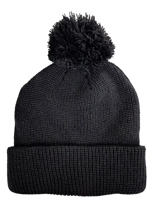 Headwear 6 SEAM KNITTED BEANIE W/- POM POM