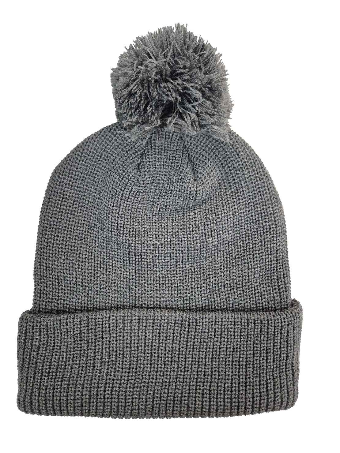 Headwear 3061 6 SEAM KNITTED BEANIE W/- POM POM - Charcoal
