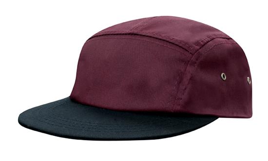 Headwear 3899 Cotton Twill Square Front - Maroon/Black