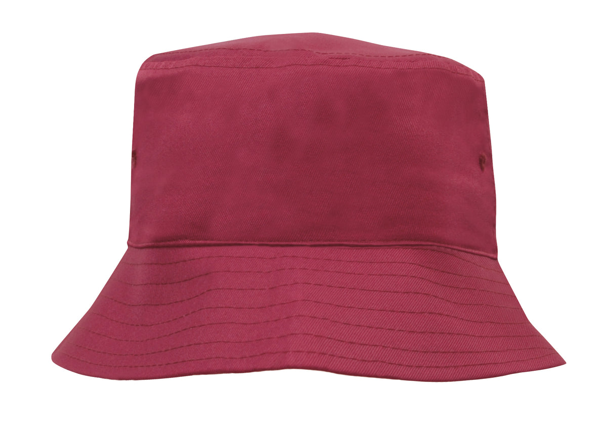 Headwear 3938 Breathable Poly Twill Infants Bucket Hat - Maroon