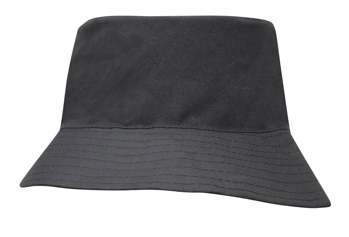 Headwear 3939 Breathable Poly Twill Childs Bucket Hat - Black