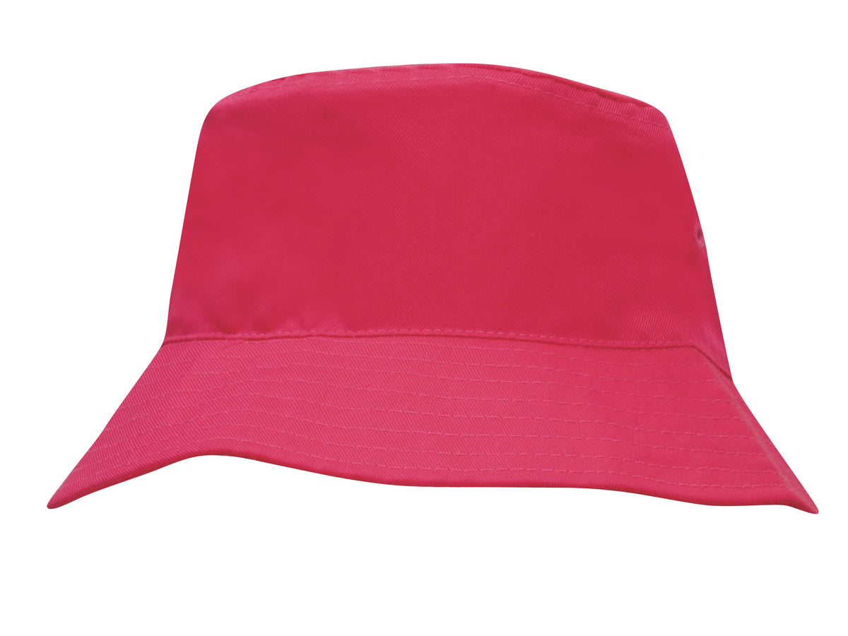 Headwear 3939 Breathable Poly Twill Childs Bucket Hat - Hot Pink