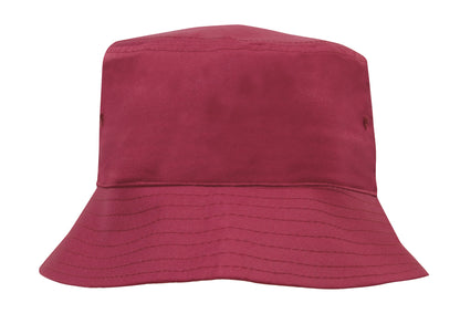 Headwear 3939 Breathable Poly Twill Childs Bucket Hat - Maroon