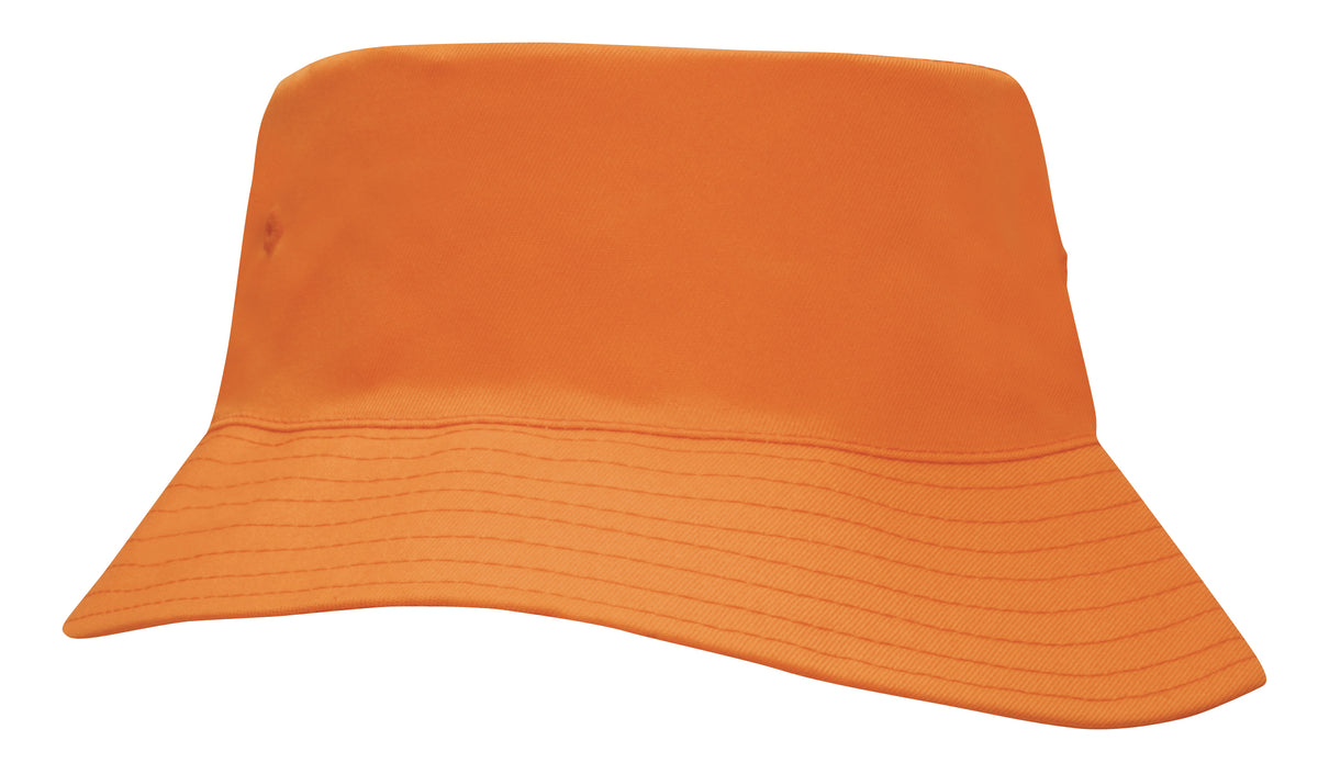 Headwear 3939 Breathable Poly Twill Childs Bucket Hat - Orange
