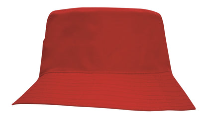 Headwear 3939 Breathable Poly Twill Childs Bucket Hat - Red