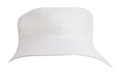 Headwear 3939 Breathable Poly Twill Childs Bucket Hat - White