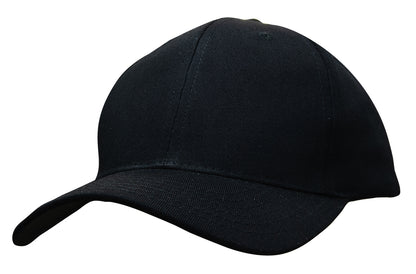 Headwear 3964 Cotton Twill Cap with Buckle - Black