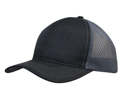 Headwear 3972 Breathable poly twill with honeycomb mesh - Black/Charcoal