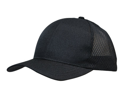 Headwear 3972 Breathable poly twill with honeycomb mesh - Black