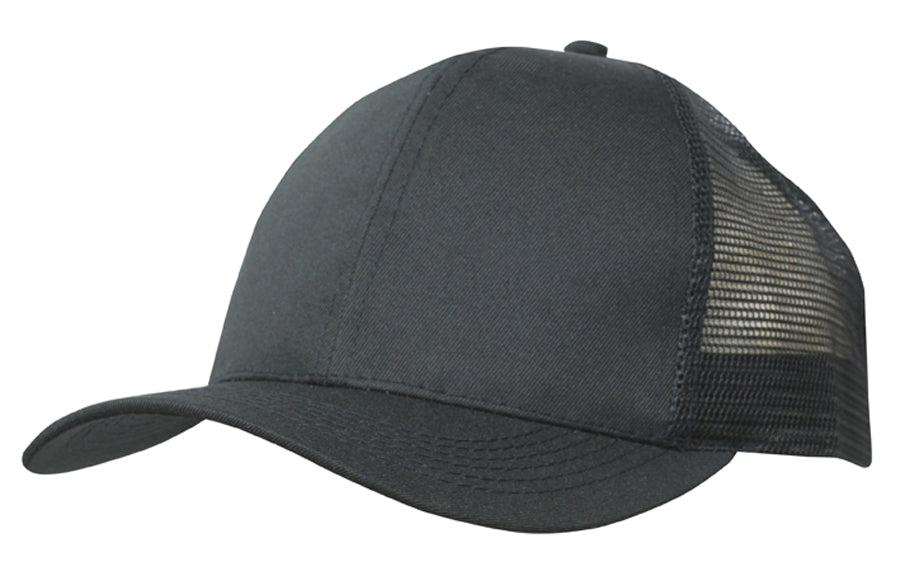 Headwear 3982 Recycled Breathable Poly Twill with Mesh Back Cap - Black