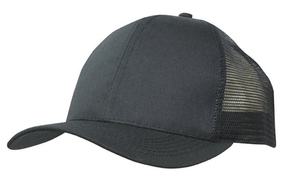 Headwear 3982 Recycled Breathable Poly Twill with Mesh Back Cap - Black