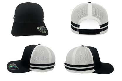 Headwear 3995 American Premium Twill/Mesh Deep Fit Trucker with Stripes - supplier overview