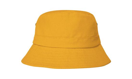 Headwear 4133 Brushed Sports Twill Youth Bucket Hat - Gold